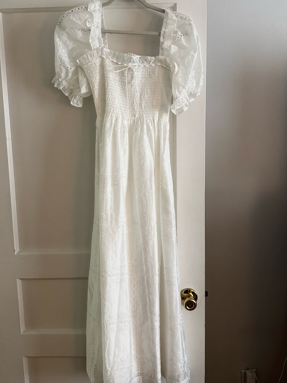 SOLD OUT - SCARLETT NAP DRESS IN WHITE PATCHWORK ORGANZA